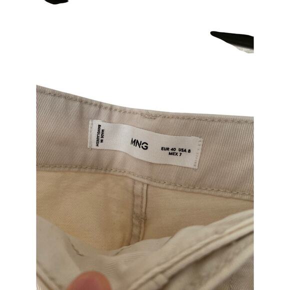 NWOT High Rise MNG Mango Light Khaki Cargo Wide Straight Pants-Size US 8/EUR 40 - Picture 3 of 3